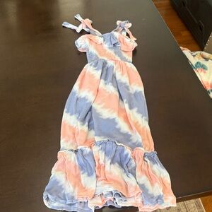 Jessica Simpson Pink and Blue Tie-Dye Kids Casual Dress